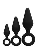 Silicone Butt Plug Set - Black