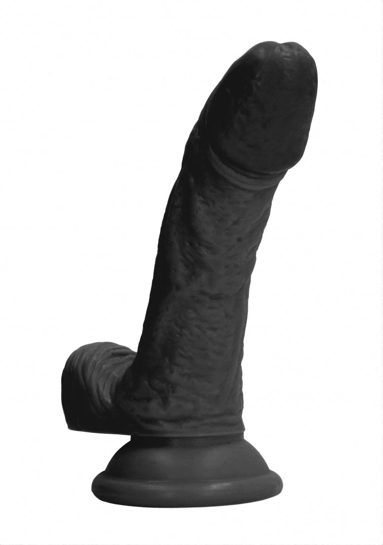 5 Inch Curved Realistic Dildo - Black