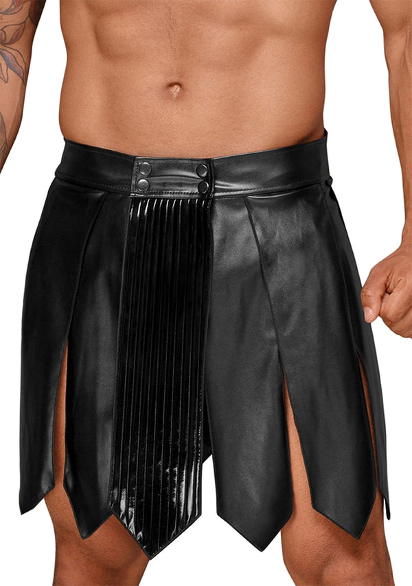 Leather gladiator skirt - Black - 3XL
