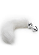 Witte Staart Buttplug - Zilver