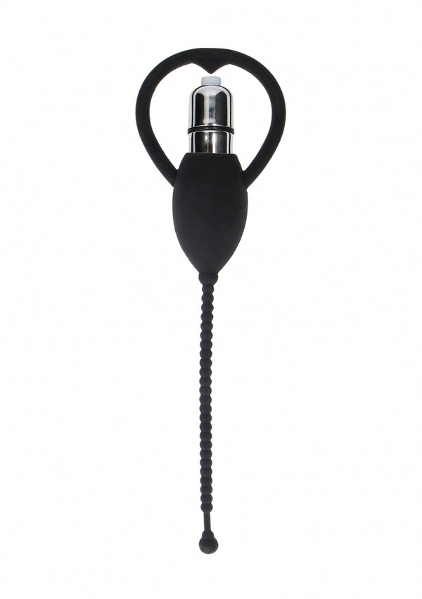 Urethral Sounding Vibrating Bullet Plug - Black