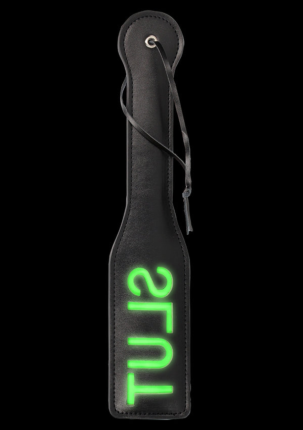 'Slut'' Paddle - Glow in the Dark - Black/Neon Green