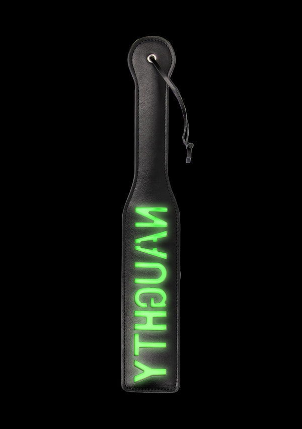 'Naughty'' Paddle - Glow in the Dark - Black/Neon Green