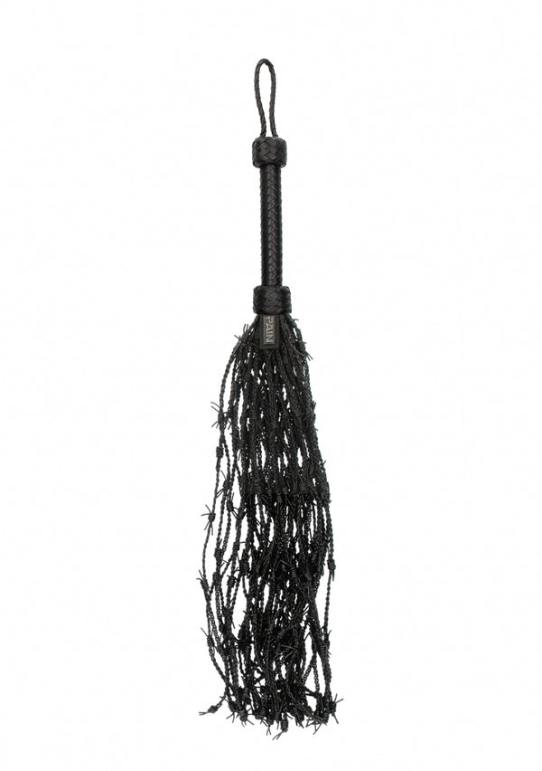 Leather Barbed Wire Flogger - Black