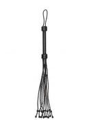 Short Leather  Braided Flogger - Black