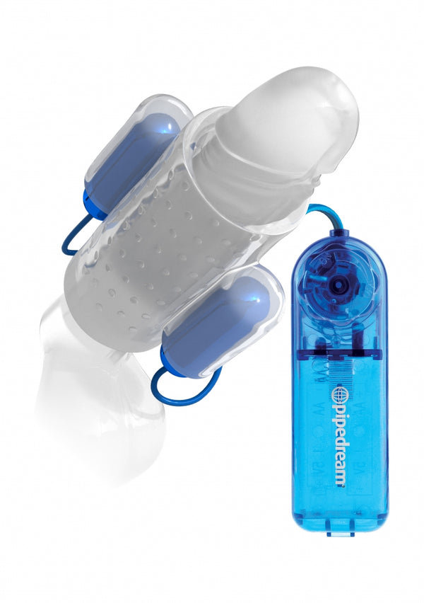 Dubbel vibrerende penishuls - blauw