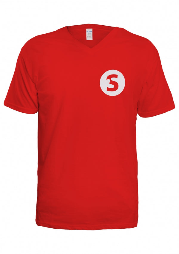 Shots V-Neck T-Shirt Men - Red -Size L