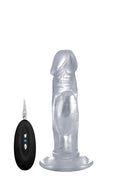 Vibrating Realistic Cock - 6 Inch - Transparent