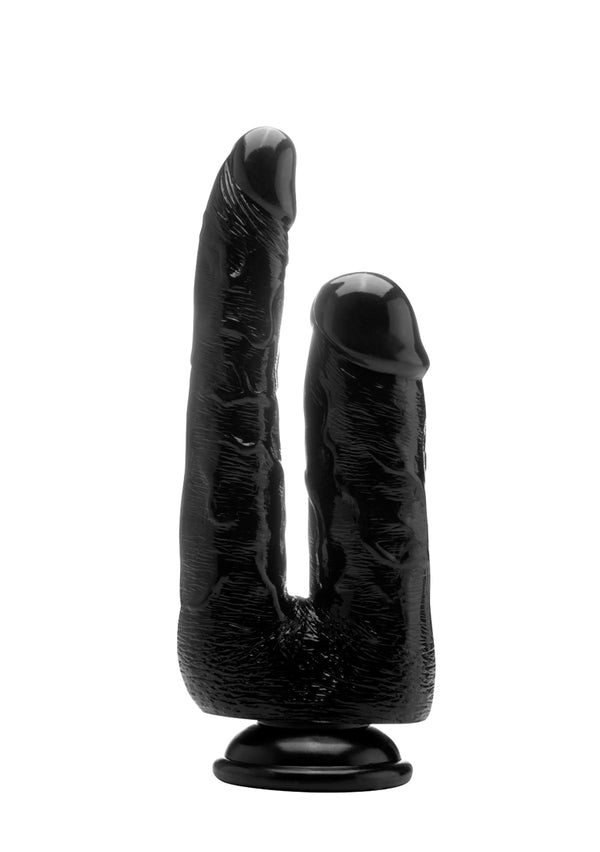 Realistische Dubbele Pik - 9 Inch - Zwart
