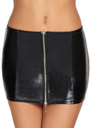 Chone - Korte Wetlook Rok met Rits - S