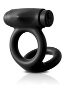 Vibrerende Silicone Cock & Ball C-Ring - Zwart