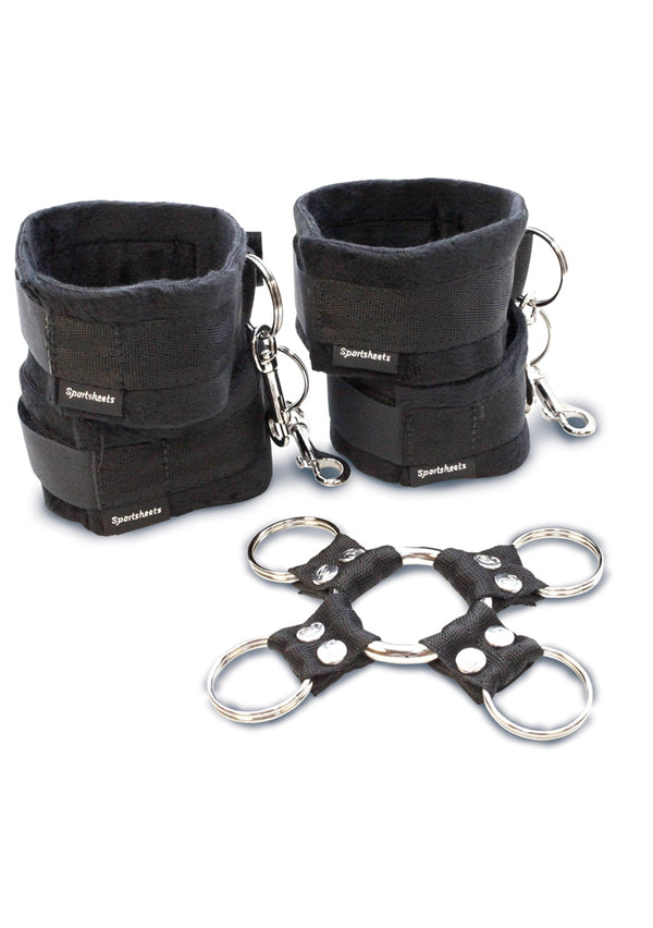 Bondageset voor benen en armen (zwart)
