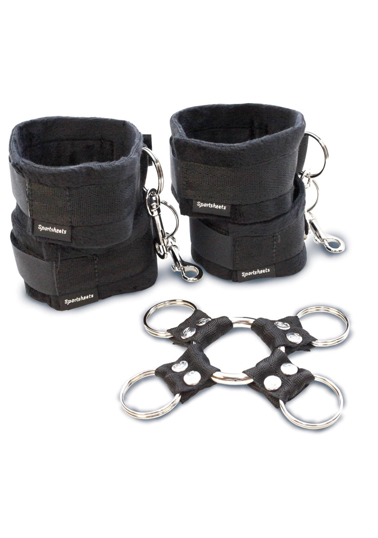Bondageset voor benen en armen (zwart)