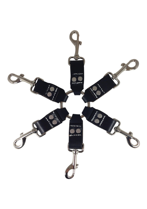 Leren Hog Tie met 6 haken