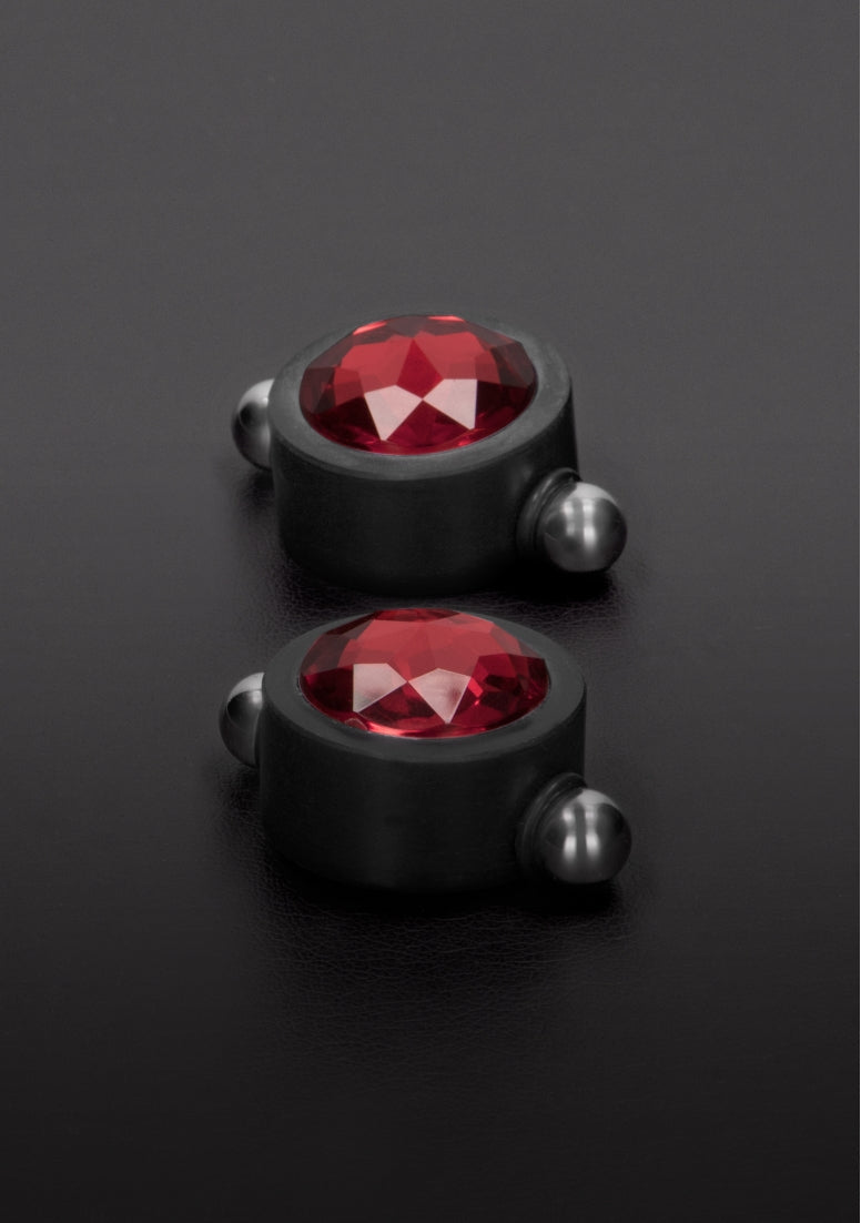 Tepelknijper met Swarovski - Rood