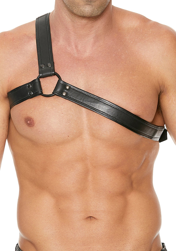 Gladiator Harness - Premium Leather - Black/Black - One Size
