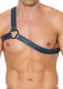 Gladiator Harness - Premium Leather - Black/Blue - One Size