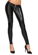VALERA Wetlook Zipper Leggings - Black - XL