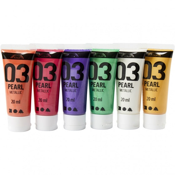 acrylverf metallic 6 stuks 20 ml extra multicolor