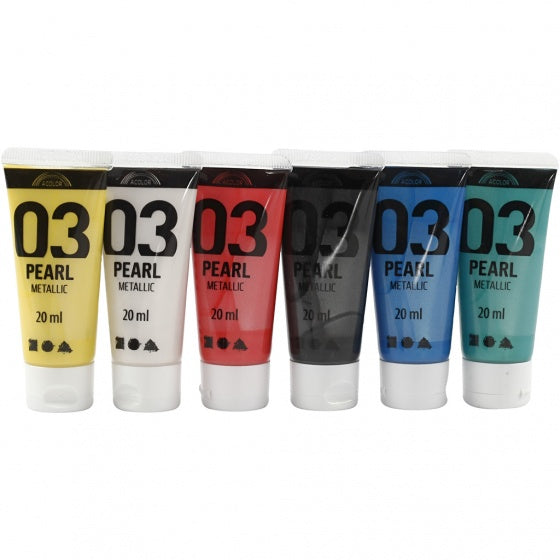 acrylverf metallic 6 stuks 20 ml multicolor