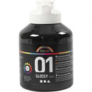 acrylverf glossy 500ml zwart