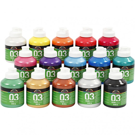 acrylverf metallic 15 stuks 500 ml multicolor