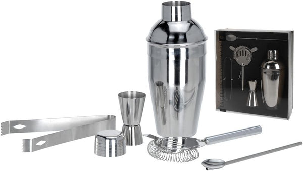 Cocktailshakerset - RVS - 5 dlg