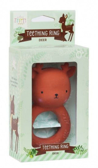 bijtring Hert 6,9 x 11,8 cm rubber bruin