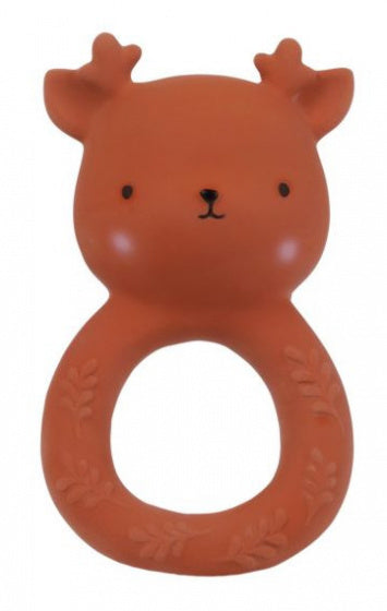bijtring Hert 6,9 x 11,8 cm rubber bruin