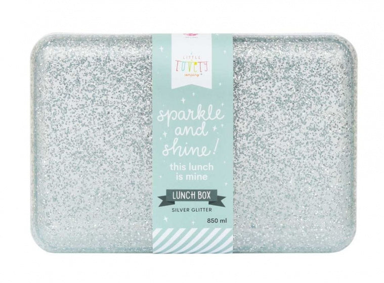 lunchbox glitter 850 ml PP zilver