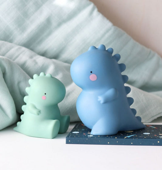 spaarpot T-Rex 16 cm PVC blauw
