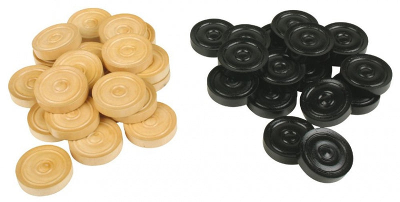damschijven 3,5 cm hout lichtbruin/zwart 40 stuks