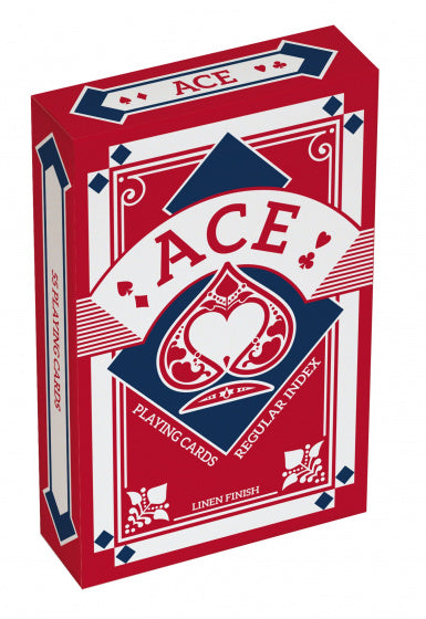 speelkaarten linnen structuur 5,6 x 8,7 cm rood 55-delig