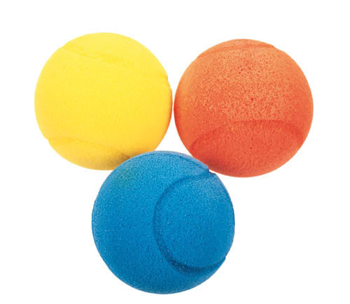 foamballetjes junior 7 cm geel/rood/blauw 3-delig