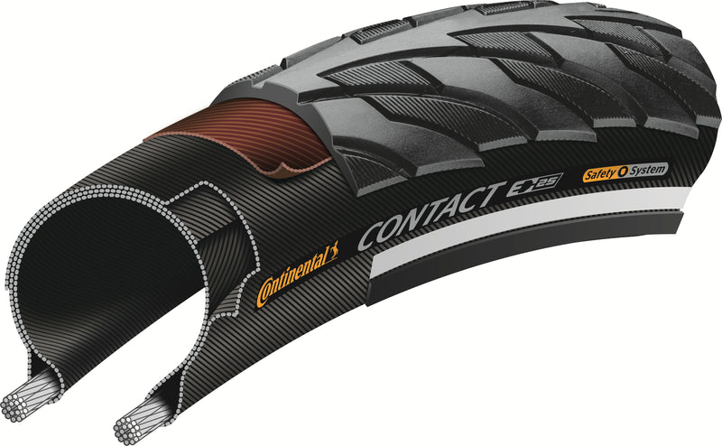 Buitenband Continental Contact Reflex 28 x 1.40" / 37-622 mm - zwart met reflectie
