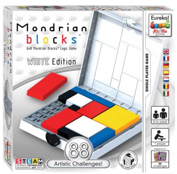 logica-spel Mondriaan Blokken wit 56 delig
