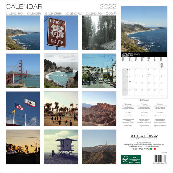 wandkalender 2022 California 30 x 30 cm papier