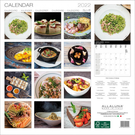 wandkalender 2022 Food 30 x 30 cm papier