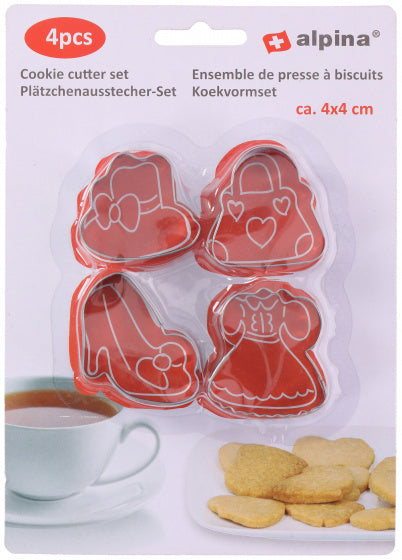 Bakvormpjes Dameskleding, 4st.