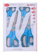 scharenset RVS blauw/zilver 4 stuks