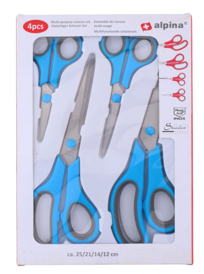 scharenset RVS blauw/zilver 4 stuks