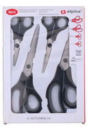 scharenset RVS zwart/zilver 4 stuks