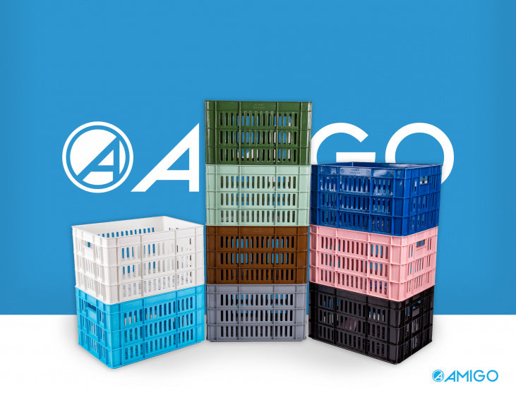 fietskrat kunststof 27 liter wit