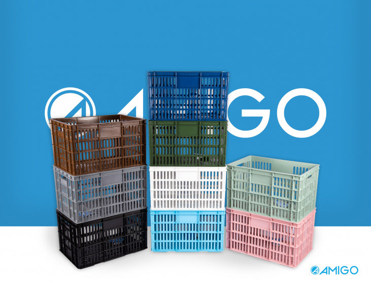 fietskrat kunststof 33,6 liter donkerblauw