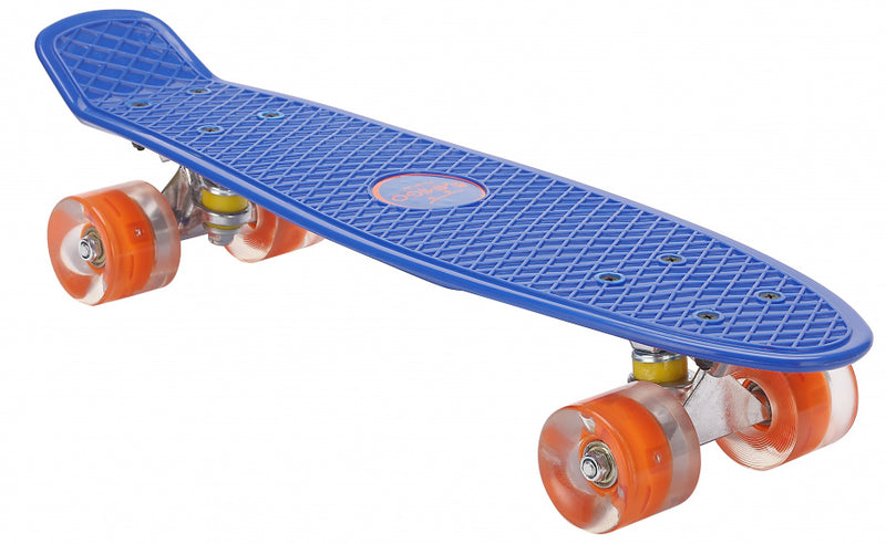 skateboard Flip-Ít met ledverlichting 55,5 cm blauw/oranje