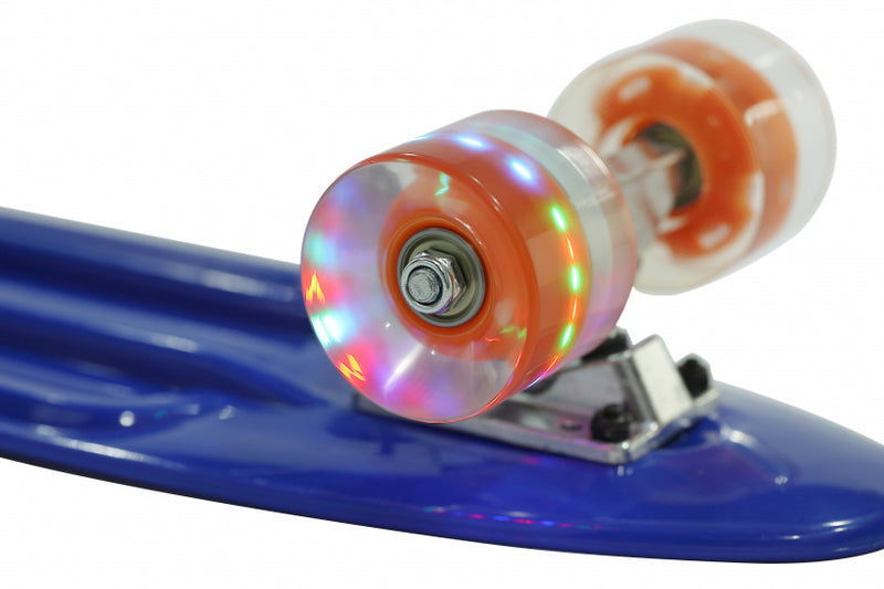 skateboard Flip-Ít met ledverlichting 55,5 cm blauw/oranje