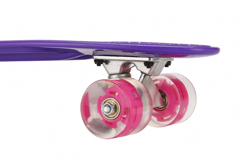 skateboard Flip-Ít met ledverlichting 55,5 cm paars/roze