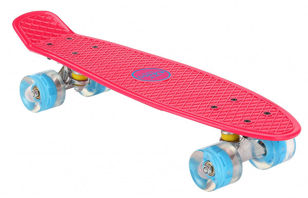 Amigo Skateboard ABEC 7 met LED Verlichting Roze/Blauw 55,5 cm