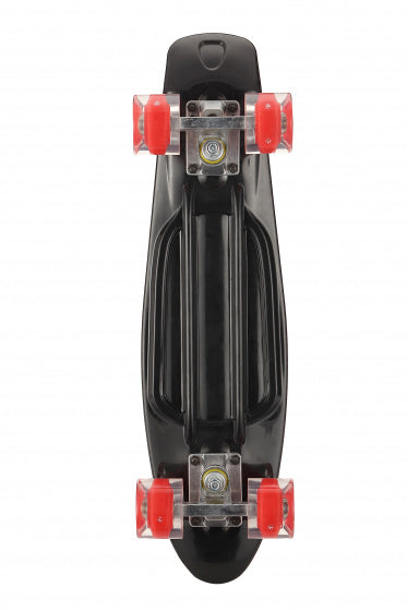 skateboard met ledverlichting 55,5 cm zwart/rood