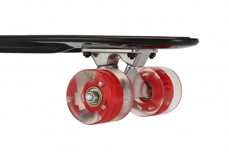 skateboard met ledverlichting 55,5 cm zwart/rood